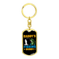 Daady'S Fishing Buddy Keychain Stainless Steel or 18k Gold Dog Tag Keyring-Express Your Love Gifts