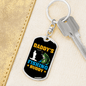 Daady'S Fishing Buddy Keychain Stainless Steel or 18k Gold Dog Tag Keyring-Express Your Love Gifts
