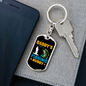 Daady'S Fishing Buddy Keychain Stainless Steel or 18k Gold Dog Tag Keyring-Express Your Love Gifts