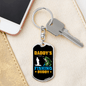 Daady'S Fishing Buddy Keychain Stainless Steel or 18k Gold Dog Tag Keyring-Express Your Love Gifts