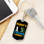 Daady'S Fishing Buddy Keychain Stainless Steel or 18k Gold Dog Tag Keyring-Express Your Love Gifts