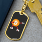 Dab Pose Bitcoin Crypto Keychain Stainless Steel or 18k Gold Dog Tag Keyring-Express Your Love Gifts