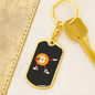 Dab Pose Bitcoin Crypto Keychain Stainless Steel or 18k Gold Dog Tag Keyring-Express Your Love Gifts
