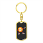 Dab Pose Bitcoin Crypto Keychain Stainless Steel or 18k Gold Dog Tag Keyring-Express Your Love Gifts