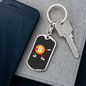 Dab Pose Bitcoin Crypto Keychain Stainless Steel or 18k Gold Dog Tag Keyring-Express Your Love Gifts