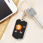 Dab Pose Bitcoin Crypto Keychain Stainless Steel or 18k Gold Dog Tag Keyring-Express Your Love Gifts
