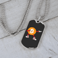 Dab Pose Bitcoin Crypto Necklace Stainless Steel or 18k Gold Dog Tag 24" Chain-Express Your Love Gifts