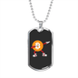 Dab Pose Bitcoin Crypto Necklace Stainless Steel or 18k Gold Dog Tag 24" Chain-Express Your Love Gifts