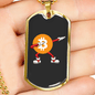 Dab Pose Bitcoin Crypto Necklace Stainless Steel or 18k Gold Dog Tag 24" Chain-Express Your Love Gifts