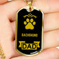 Dachshund Dad Dog Necklace Stainless Steel or 18k Gold Dog Tag W 24" Dog Owner Lover-Express Your Love Gifts