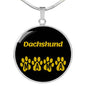 Dachshund Mama Circle Necklace Stainless Steel or 18k Gold 18-22" Dog Owner Lover-Express Your Love Gifts