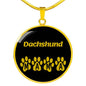 Dachshund Mama Circle Necklace Stainless Steel or 18k Gold 18-22" Dog Owner Lover-Express Your Love Gifts