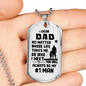 Dad Always #1 Man Necklace Stainless Steel or 18k Gold Dog Tag 24" Chain-Express Your Love Gifts