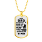 Dad Always #1 Man Necklace Stainless Steel or 18k Gold Dog Tag 24" Chain-Express Your Love Gifts