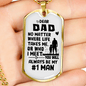 Dad Always #1 Man Necklace Stainless Steel or 18k Gold Dog Tag 24" Chain-Express Your Love Gifts