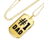 Dad Always #1 Necklace Stainless Steel or 18k Gold Dog Tag 24" Chain-Express Your Love Gifts