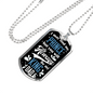 Dad Always My King Necklace Stainless Steel or 18k Gold Dog Tag 24" Chain-Express Your Love Gifts
