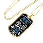 Dad Always My King Necklace Stainless Steel or 18k Gold Dog Tag 24" Chain-Express Your Love Gifts