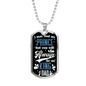 Dad Always My King Necklace Stainless Steel or 18k Gold Dog Tag 24" Chain-Express Your Love Gifts