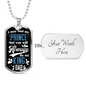 Dad Always My King Necklace Stainless Steel or 18k Gold Dog Tag 24" Chain-Express Your Love Gifts