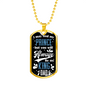 Dad Always My King Necklace Stainless Steel or 18k Gold Dog Tag 24" Chain-Express Your Love Gifts