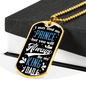 Dad Always My King Necklace Stainless Steel or 18k Gold Dog Tag 24" Chain-Express Your Love Gifts