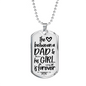 Dad And Girl Daughter To Dad Necklace Stainless Steel or 18k Gold Dog Tag 24" Chain-Express Your Love Gifts