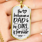 Dad And Girl Daughter To Dad Necklace Stainless Steel or 18k Gold Dog Tag 24" Chain-Express Your Love Gifts