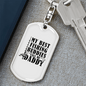 Dad Best Fishing Buddies Keychain Stainless Steel or 18k Gold Dog Tag Keyring-Express Your Love Gifts
