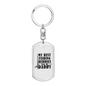 Dad Best Fishing Buddies Keychain Stainless Steel or 18k Gold Dog Tag Keyring-Express Your Love Gifts