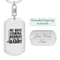 Dad Best Fishing Buddies Keychain Stainless Steel or 18k Gold Dog Tag Keyring-Express Your Love Gifts
