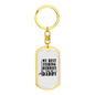 Dad Best Fishing Buddies Keychain Stainless Steel or 18k Gold Dog Tag Keyring-Express Your Love Gifts