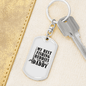 Dad Best Fishing Buddies Keychain Stainless Steel or 18k Gold Dog Tag Keyring-Express Your Love Gifts