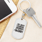 Dad Best Fishing Buddies Keychain Stainless Steel or 18k Gold Dog Tag Keyring-Express Your Love Gifts