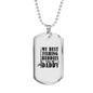 Dad Best Fishing Buddies Necklace Stainless Steel or 18k Gold Dog Tag 24" Chain-Express Your Love Gifts