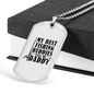 Dad Best Fishing Buddies Necklace Stainless Steel or 18k Gold Dog Tag 24" Chain-Express Your Love Gifts