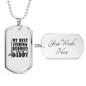 Dad Best Fishing Buddies Necklace Stainless Steel or 18k Gold Dog Tag 24" Chain-Express Your Love Gifts
