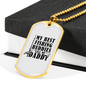 Dad Best Fishing Buddies Necklace Stainless Steel or 18k Gold Dog Tag 24" Chain-Express Your Love Gifts