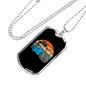Dad Cool Reel Fishing Necklace Stainless Steel or 18k Gold Dog Tag 24" Chain-Express Your Love Gifts