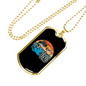 Dad Cool Reel Fishing Necklace Stainless Steel or 18k Gold Dog Tag 24" Chain-Express Your Love Gifts
