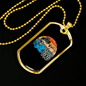 Dad Cool Reel Fishing Necklace Stainless Steel or 18k Gold Dog Tag 24" Chain-Express Your Love Gifts