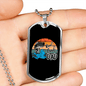 Dad Cool Reel Fishing Necklace Stainless Steel or 18k Gold Dog Tag 24" Chain-Express Your Love Gifts