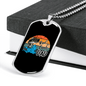 Dad Cool Reel Fishing Necklace Stainless Steel or 18k Gold Dog Tag 24" Chain-Express Your Love Gifts
