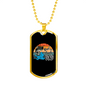 Dad Cool Reel Fishing Necklace Stainless Steel or 18k Gold Dog Tag 24" Chain-Express Your Love Gifts