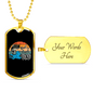 Dad Cool Reel Fishing Necklace Stainless Steel or 18k Gold Dog Tag 24" Chain-Express Your Love Gifts