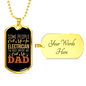 Dad Electrician Necklace Stainless Steel or 18k Gold Dog Tag 24" Chain-Express Your Love Gifts