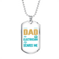 Dad Electrician ScAres Me Necklace Stainless Steel or 18k Gold Dog Tag 24" Chain-Express Your Love Gifts