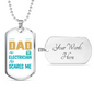 Dad Electrician ScAres Me Necklace Stainless Steel or 18k Gold Dog Tag 24" Chain-Express Your Love Gifts