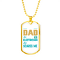 Dad Electrician ScAres Me Necklace Stainless Steel or 18k Gold Dog Tag 24" Chain-Express Your Love Gifts