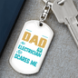 Dad Electrician ScAres Me Swivel Keychain Dog Tag Stainless Steel or 18k Gold-Express Your Love Gifts